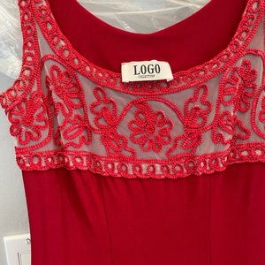 long formal red dress embroidered detail
